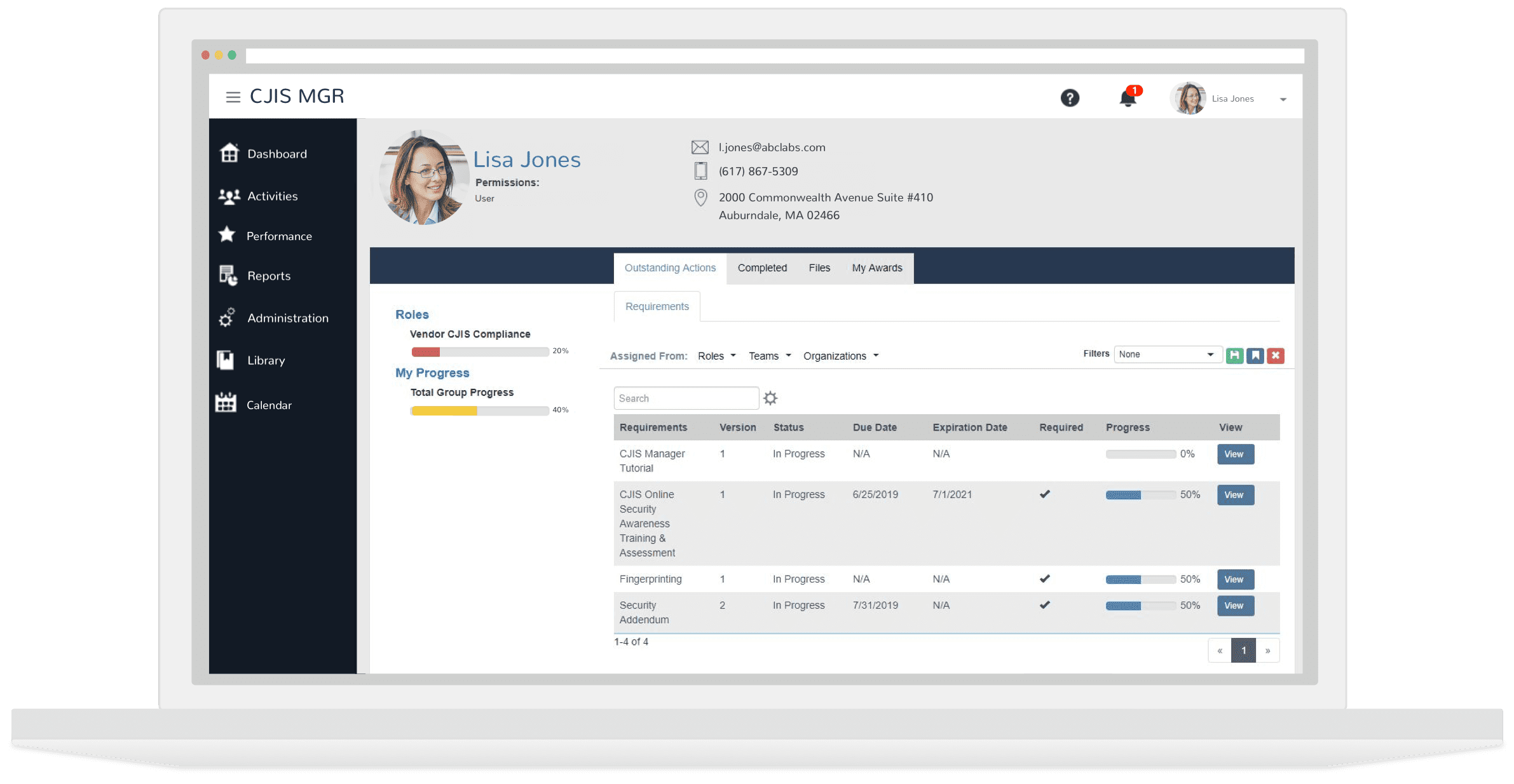 CABEM CJIS Vendor Tracking Software