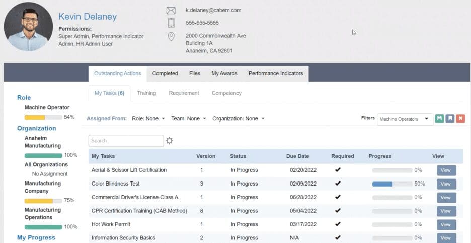 Competency User Profile